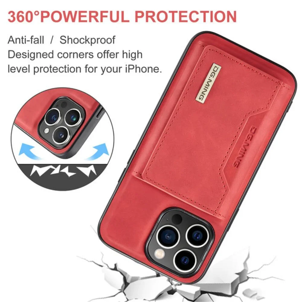 DG.MING M2 For‎ iPhone 15 Pro Max Case with Detachable Magnetic Trifold Card Bag